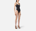COSTUM DE BAIE ELISABETTA FRANCHI, One Piece, White Logo Print, Black