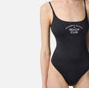 COSTUM DE BAIE ELISABETTA FRANCHI, One Piece, White Logo Print, Black