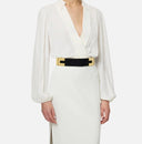 Curea ELISABETTA FRANCHI, Rêve Noir suede leather belt