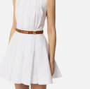 CUREA ELISABETTA FRANCHI, Leather belt with double buckle, Maro