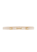 CUREA ELISABETTA FRANCHI, Leather belt with double buckle, Alb