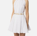 CUREA ELISABETTA FRANCHI, Leather belt with double buckle, Alb