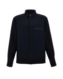 Camasa Zegna, Merino Wool, Zip Detail, Navy Blue