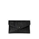 Geanta ELISABETTA FRANCHI, Velvet shoulder bag with crocodile print, Negru