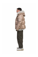 Geaca ALPHASTYLE Kudu Hooded Fur Jacket – Beige