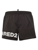 BERMUDE DSQUARED2, White Logo Print, Summer, Black