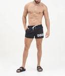 BERMUDE DSQUARED2, White Logo Print, Summer, Black