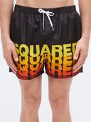 Short DSQUARED2, logo print, Negru