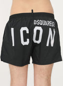 Short DSQUARED2, Insertie logo, Negru