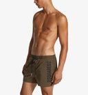BERMUDE DSQUARED2, Swim, Black Logo Print, Green Olive