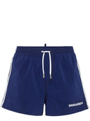 BERMUDE DSQUARED2, Swim, Simple, Logo Print, Navy Blue