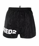 Short DSQUARED2, Logo lateral, Negru
