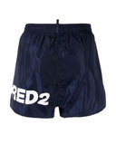Short DSQUARED2, Logo lateral, Albastru