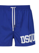 Short DSQUARED2, Insertie Icon Alba, Culoare contrastanta