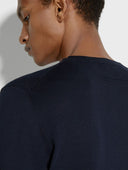 Tricou Zegna, Navy Blue Premium Cotton