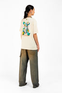 TRICOU BARROW,  Teddy Bear Multicolor Print on Back, Cream