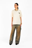 TRICOU BARROW,  Teddy Bear Multicolor Print on Back, Cream