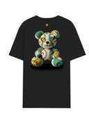 TRICOU BARROW,  Teddy Bear Multicolor Print on Back, Negru