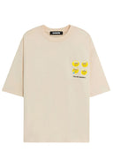 TRICOU BARROW,  Teddy Bear Print I'm so happy, Cream