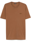 Tricou Zegna, Little Logo, Classic, Caramel Brown