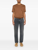 Tricou Zegna, Little Logo, Classic, Caramel Brown