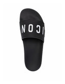Papuci DSQUARED2, Logo Icon Insertm Black