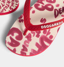 Papuci Dsquared, Rebel Hibiscus Flip Flops