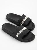 Papuci DSQUARED2, Logo Print 3D, Negru