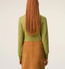 Cardigan AMI PARIS, Green Wool Crewneck Ami De Coeur Cardigan