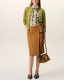 Cardigan AMI PARIS, Green Wool Crewneck Ami De Coeur Cardigan