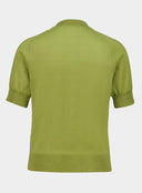 Cardigan AMI PARIS, Matcha Green Short-Sleeve Merino Wool Cardigan