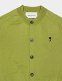 Cardigan AMI PARIS, Matcha Green Short-Sleeve Merino Wool Cardigan