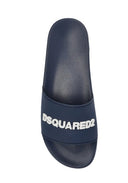Papuci DSQUARED2, Logo Slides, Navy Blue