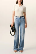 Jeans AMI PARIS, Blue Cotton Flare Fit Jeans