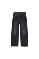Jeans PURPLE, Logo Embroidery – Negru