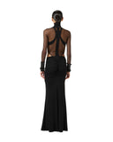 Fusta ELISABETTA FRANCHI, Crêpe jersey skirt with draping, Negru
