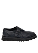 Pantofi GNV, Brogue Monk Strap Style, Navy Blue