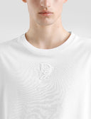 Tricou Dolce & Gabbana, Black DG logo embroidery, Alb