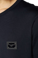 Tricou Dolce & Gabbana, Logo Argintiu, Bleumarin