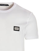 Tricou Dolce & Gabbana, Logo Argintiu, Alb