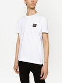 Tricou Dolce & Gabbana, Logo Argintiu, Alb