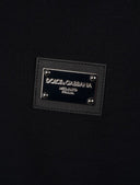 Tricou Dolce&Gabbana, Negru, Guler in V, Logo Atasat