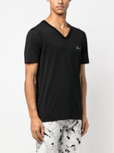 Tricou Dolce&Gabbana, Negru, Guler in V, Logo Atasat