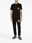 TRICOU DOLCE & GABBANA, White Logo Embroidered, Black