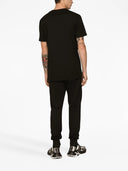 TRICOU DOLCE & GABBANA, White Logo Embroidered, Black