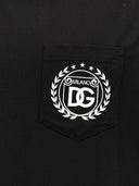 TRICOU DOLCE & GABBANA, White Logo Embroidered, Black
