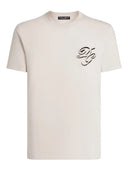 TRICOU DOLCE & GABBANA, Logo Insert, Crew Neck, Beige