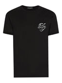 TRICOU DOLCE & GABBANA, Logo insert, Crew Neck, Black