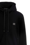 Hanorac DOLCE & GABBANA, Cu fermoar, Logo atasat, Negru