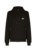 Hanorac DOLCE & GABBANA, hooded zi-up sweatshirt, Negru